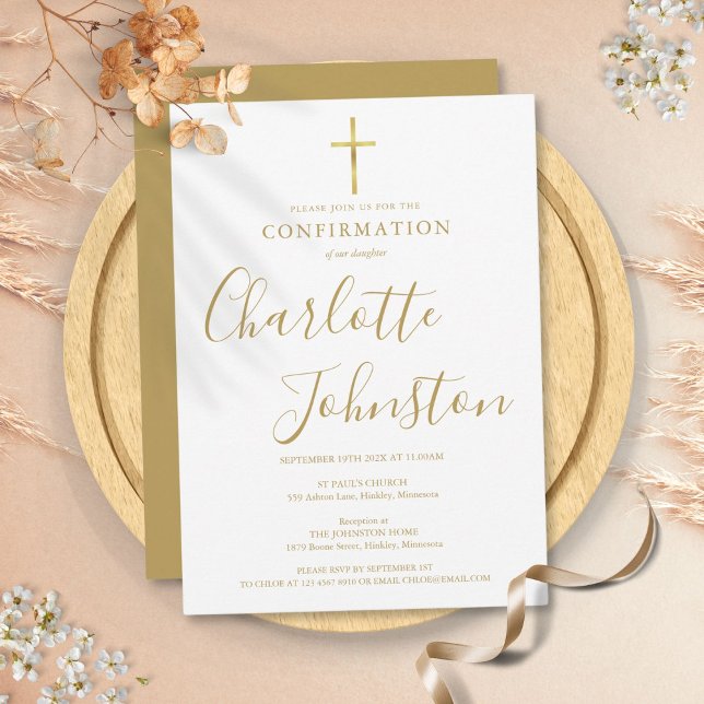 Invitation Confirmation Signature Or moderne (Modern Golden Signature Confirmation Invitation)