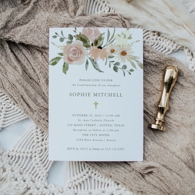 Invitation Confirmation simple d'aquarelle neutre Boho (Créateur téléchargé)
