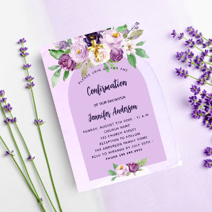 Invitation Confirmation violet fleurs violet traversent le lu