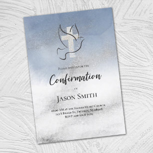 Invitation Confirmations   marbre bleu gris