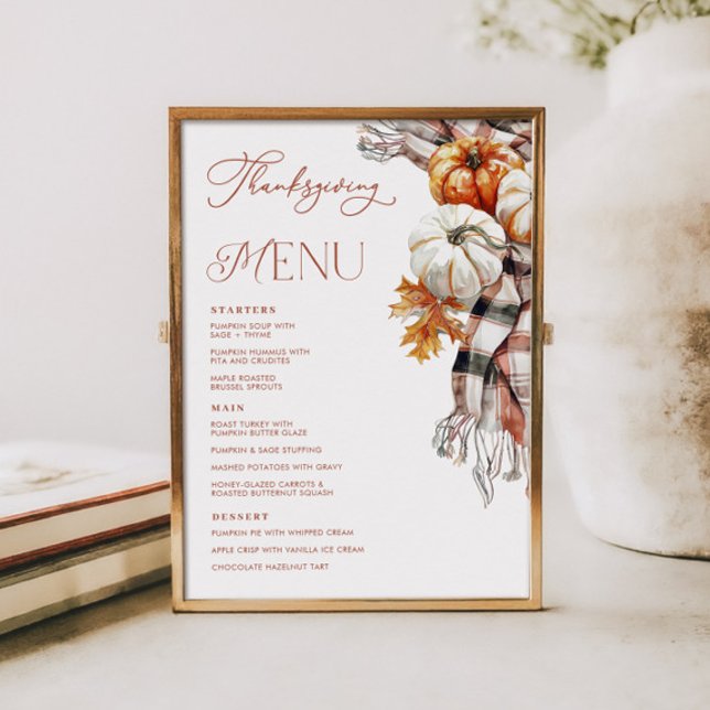 Invitation Confortable Rustique Automne 5x7 Thanksgiving Dine (Cozy Rustic Fall 5x7 Thanksgiving Dinner Menu)