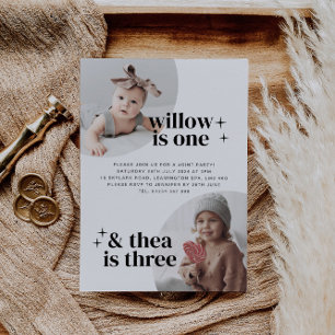 Invitation conjointe à l'anniversaire avec des arc