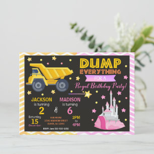 Invitation conjointe d'anniversaire Construction &