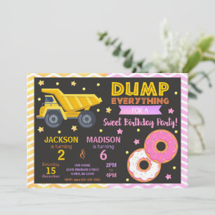 Invitation conjointe d'anniversaire Construction &