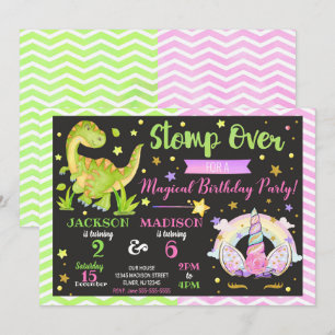 Invitation conjointe d'anniversaire de l'Unicorn e