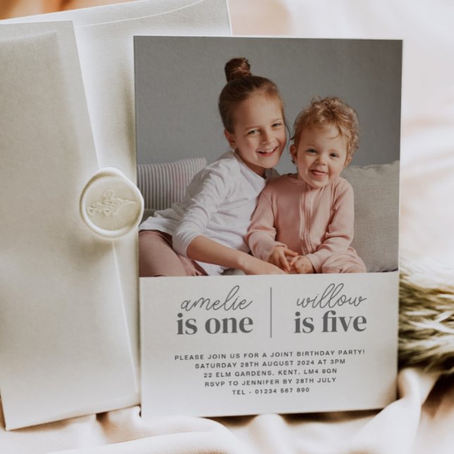 Invitation conjointe d'anniversaire pour filles -  (Créateur téléchargé)