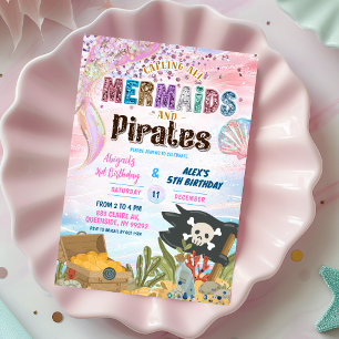 Invitation conjointe d'anniversaire pour pirates e