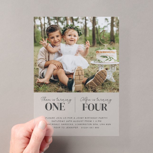 Invitation conjointe de premier anniversaire avec  (In situ (ordinateur de poche))