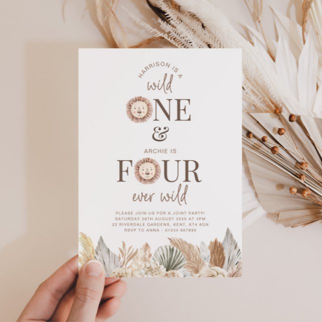 Invitation conjointe pour Wild One et Four Ever Wi (Créateur téléchargé)