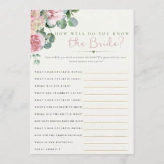 Invitation Connaissez-vous bien la mariée ? | floral