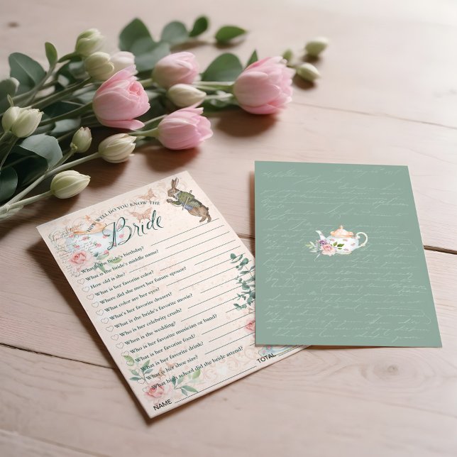 Invitation Connaissez-vous bien le jeu de la Fête des mariées (How Well Do You Know the Bride Bridal Shower Game Invitation)