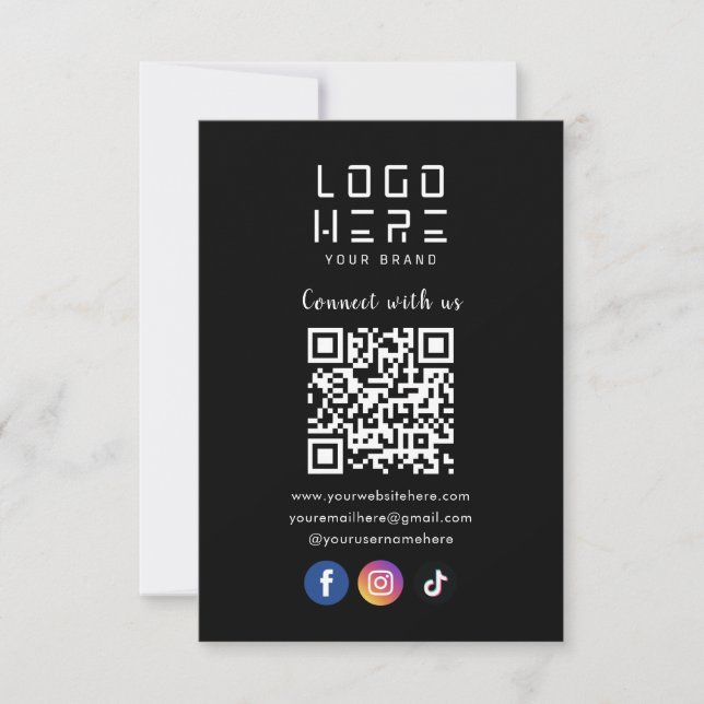 Invitation Connectez-Vous Aux Médias Sociaux Américains QR Co (Devant)