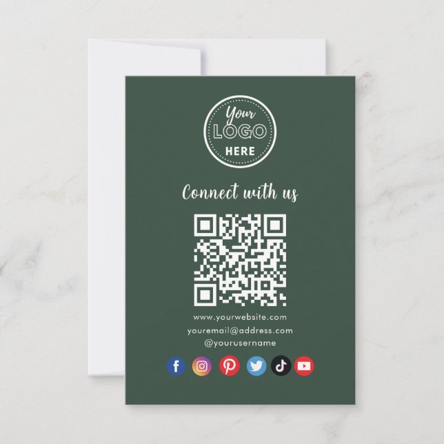 Invitation Connectez-vous aux médias sociaux américains QR Co (Devant)