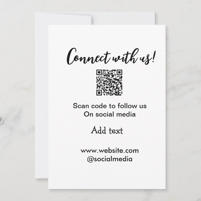 Invitation Connectez-vous avec nous scan QR code ajouter e-ma (Devant)