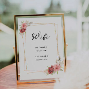 Invitation Connexion par mot de passe Wifi rose