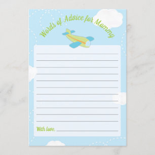 Invitation Conseil Baby shower d'avion pour maman