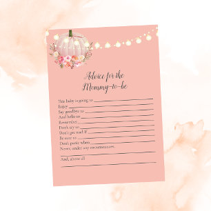Invitation Conseil Citrouille Élégant Pour Mommy Baby shower 