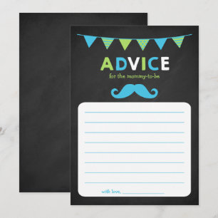 Invitation Conseil de Baby shower en tableau rouge et vert