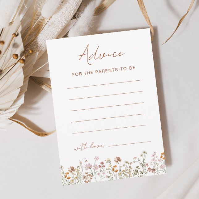 Invitation Conseil de Baby shower fleur sauvage Parents à êtr (Créateur téléchargé)