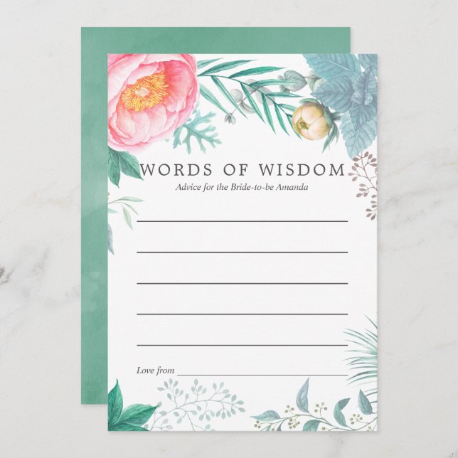 Invitation Conseil de Fête des mariées d'été de la Monnaie Tr (Devant / Derrière)