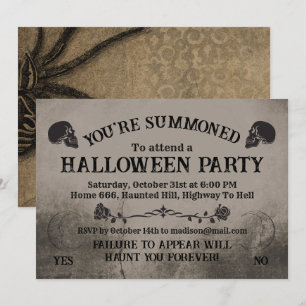 Invitation Conseil des Esprits Partie d'Halloween