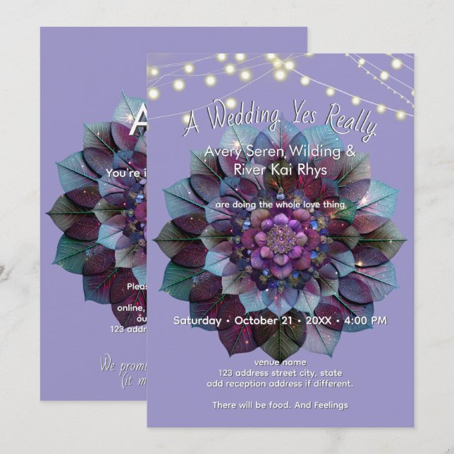 Invitation Conseil des Feuilles | Mandala Art P&B (Devant / Derrière)