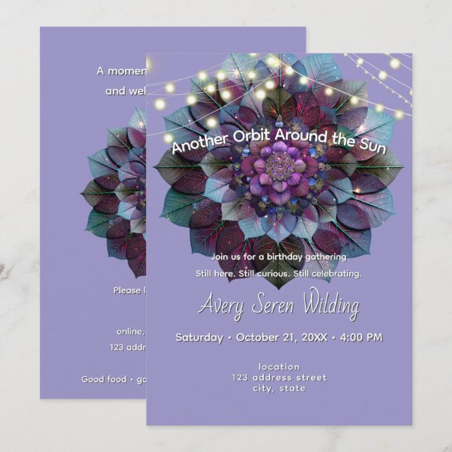 Invitation Conseil des Feuilles | Mandala Art P&B (Devant / Derrière)