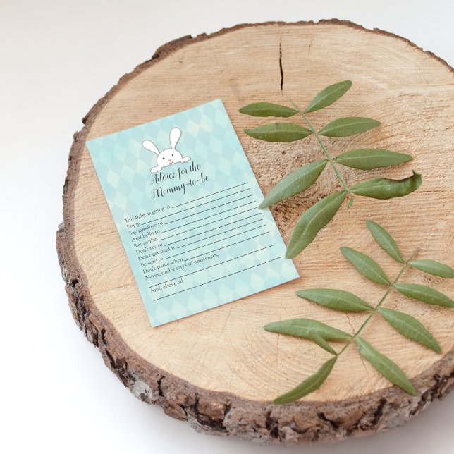 Invitation Conseil Lapin Blanc Pour Mommy Baby shower Jeu (Créateur téléchargé)