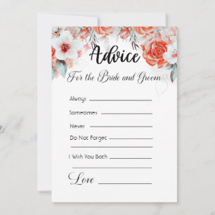 Invitation Conseil pour la mariée et la chambre Fleurs orange