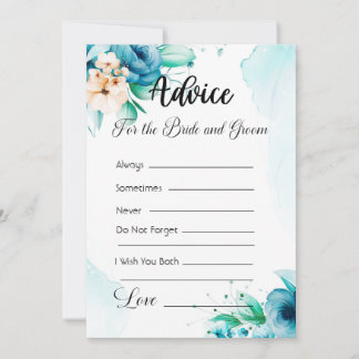 Invitation Conseil pour la mariée et la chambre Floral bleu m