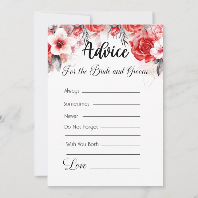 Invitation Conseil pour la mariée et la chambre rose/orange f (Devant)