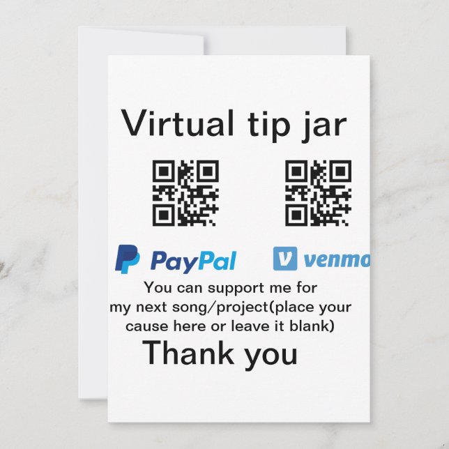 Invitation Conseil virtuel jar q r code argent don PayPal ven (Devant)