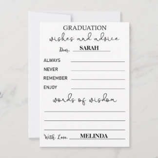 Invitation Conseils aux diplômés Cartes-Conseils pour les dip