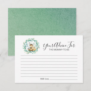 Invitation Conseils de Baby Shower Animaux de la Forêt et Ver