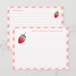 Invitation Conseils de Baby Shower aux Framboises pour la Car
