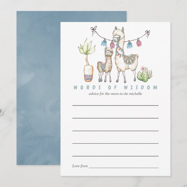 Invitation Conseils de maman pour Baby Shower sur le thème de (Devant / Derrière)