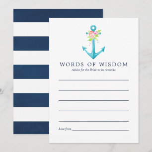 Invitation Conseils de mariage floral nautique à l'aquarelle