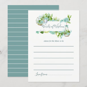 Invitation Conseils de succulentes à l'aquarelle pour la baby