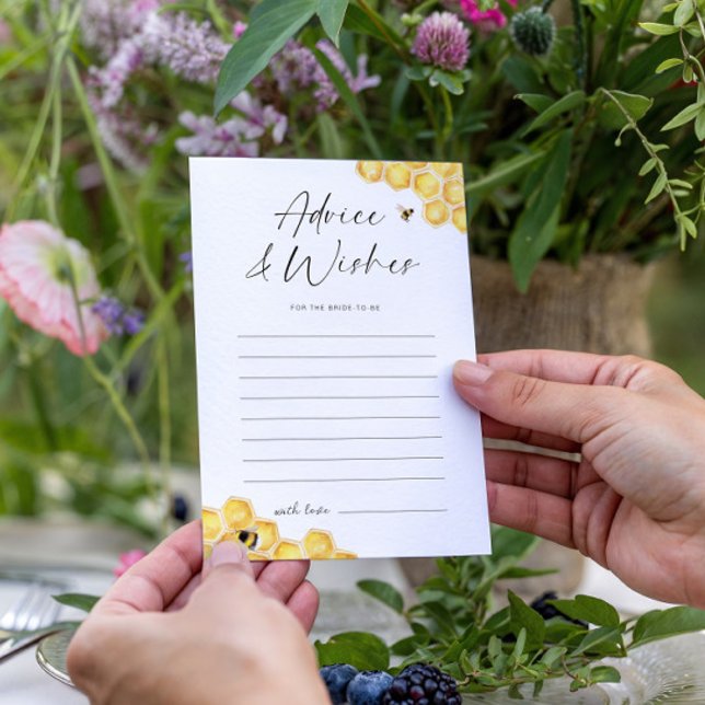 Invitation Conseils et souhaits Honey Bee Fête des mariées Ca (Créateur téléchargé)