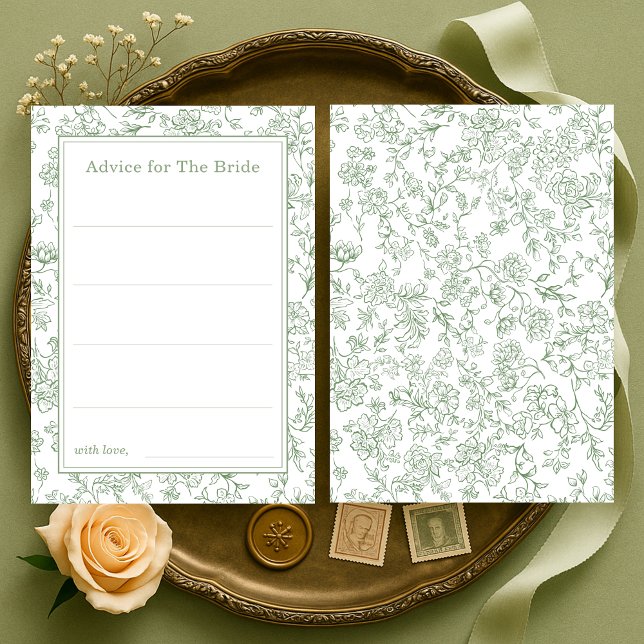 Invitation Conseils français de sage vert pour la mariée (Créateur téléchargé)