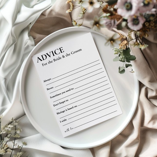 Invitation Conseils minimalistes pour les mariés (Créateur téléchargé)