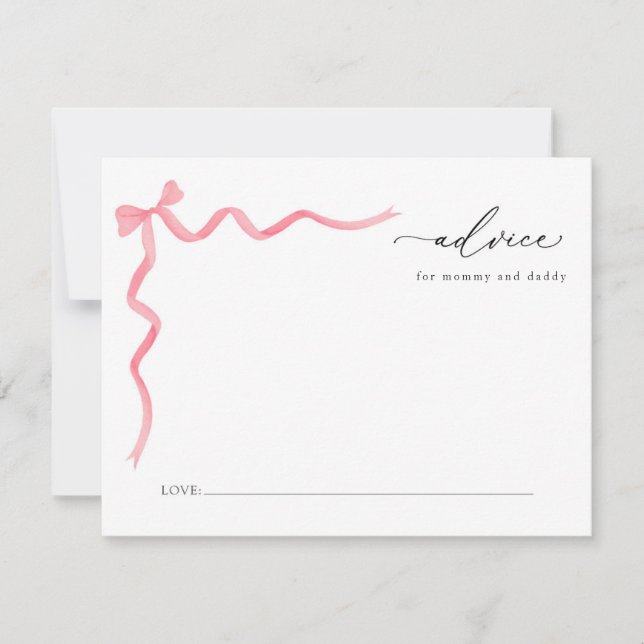 Invitation Conseils pour bébé en boîte rose pour maman et pap (Devant)