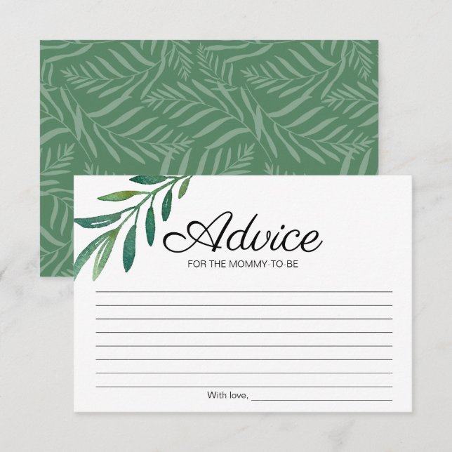 Invitation Conseils pour la future maman Baby Shower de verdu (Devant / Derrière)