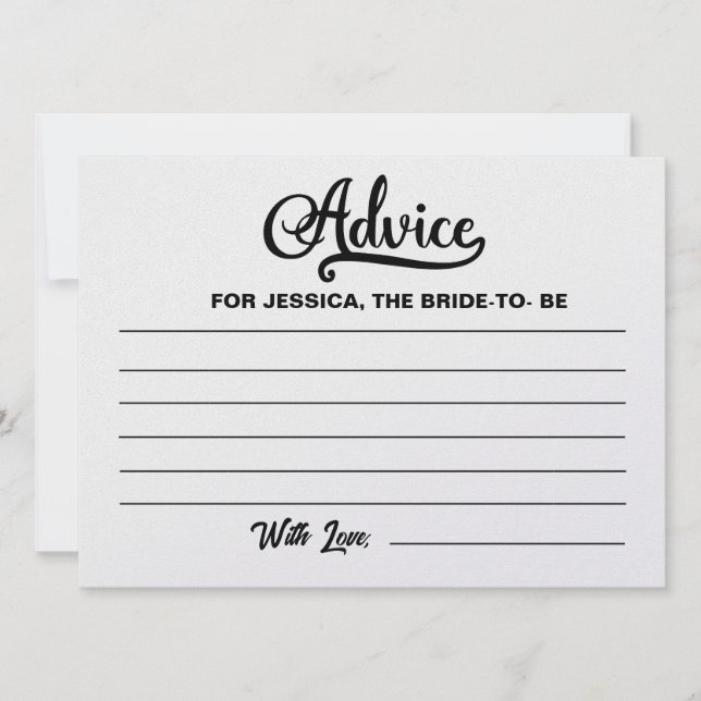 Invitation Conseils pour la mariée à être Fête des mariées -  (Devant)