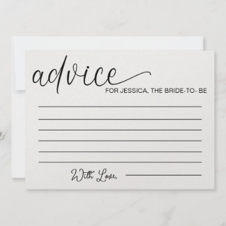 Invitation Conseils pour la mariée à être Fête des mariées - 