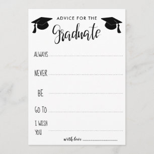 Invitation Conseils Pour Le Diplômé Grand Casquette