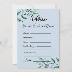 Invitation Conseils pour les mariés dans un décor de verdure