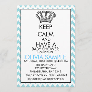 Invitation Conserver le calme baby shower
