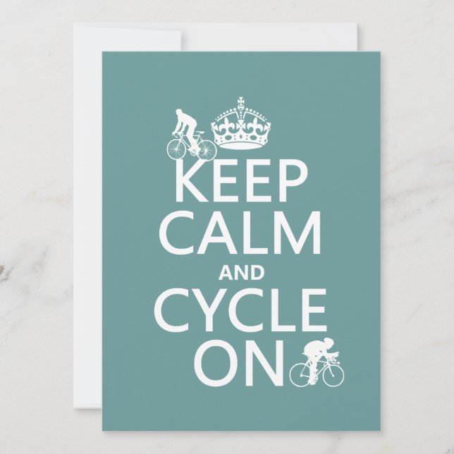 Invitation Conserver le calme et le cycle (en toute couleur) (Devant)