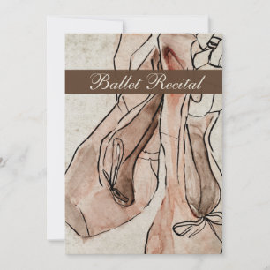 Invitation Considérant Ballet, Chaussure Ballerina Rose Aquar